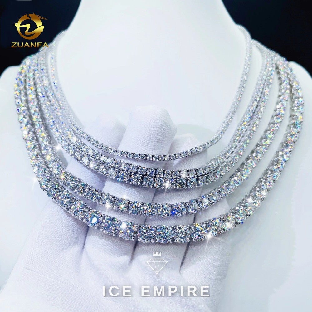 Iced Out Rose Gold Plated Moissanite Tennis Chain