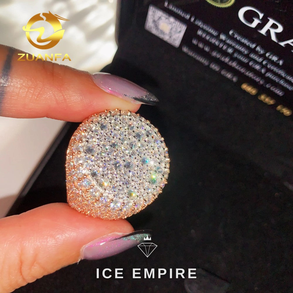 Iced Out 925 Silver Moissanite Ring