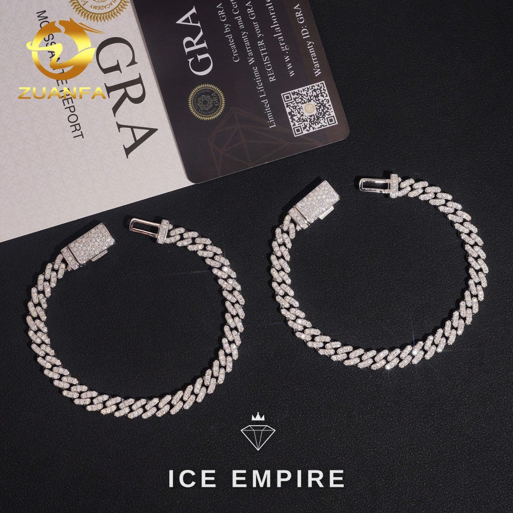Iced Out 925 Silver Moissanite Cuban Chain