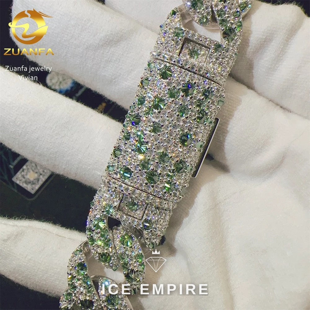 Iced Out Rose Gold Plated Moissanite Cuban Chain