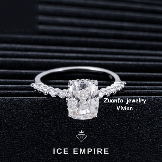 Iced Out 925 Silver Moissanite Wedding Band