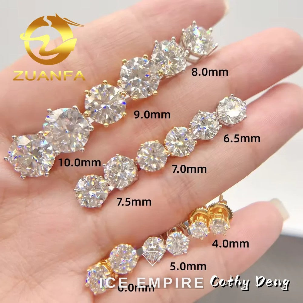 Iced Out 18K Gold Moissanite Earrings