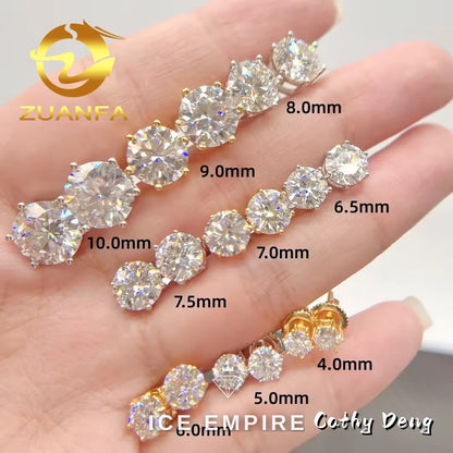Iced Out 18K Gold Moissanite Earrings