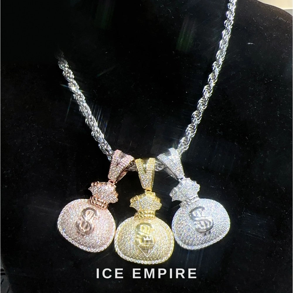 Iced Out Rose Gold Plated Moissanite Pendant