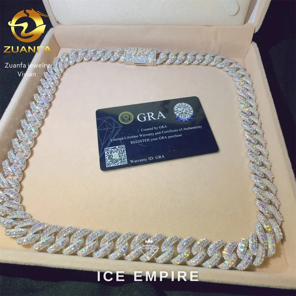 Iced Out Rose Gold Plated Moissanite Cuban Chain