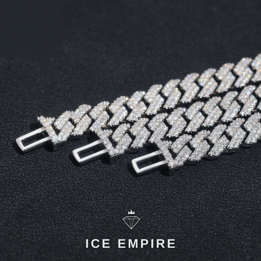 Iced Out Rose Gold Plated Lab Grown Diamond Cuban Chain