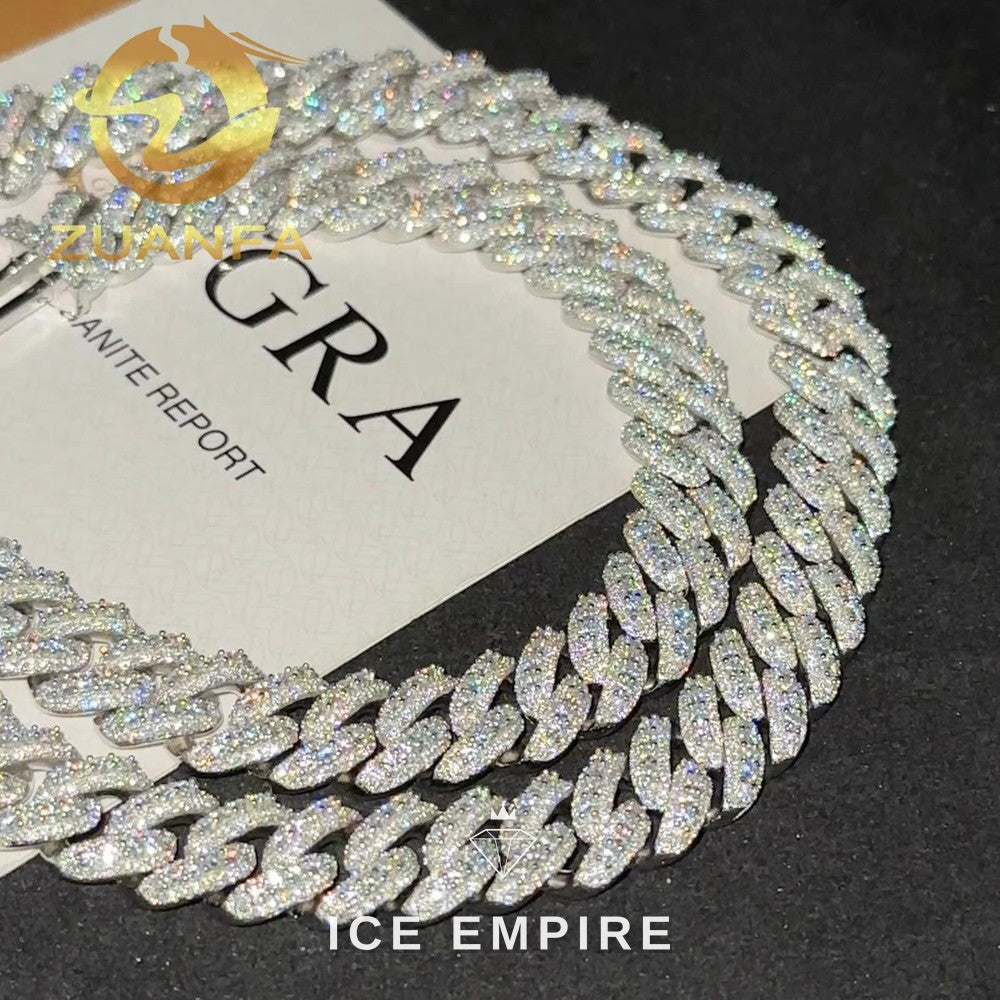 Iced Out Rose Gold Plated Moissanite Cuban Chain