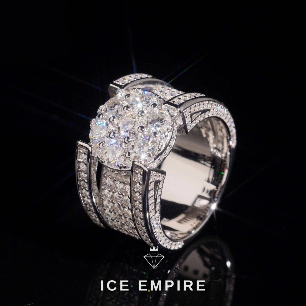 Iced Out 925 Silver Moissanite Ring