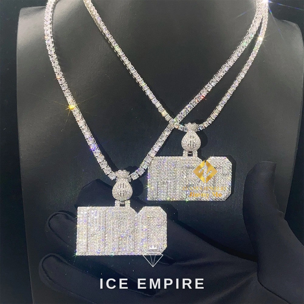 Iced Out 925 Silver Moissanite Pendant