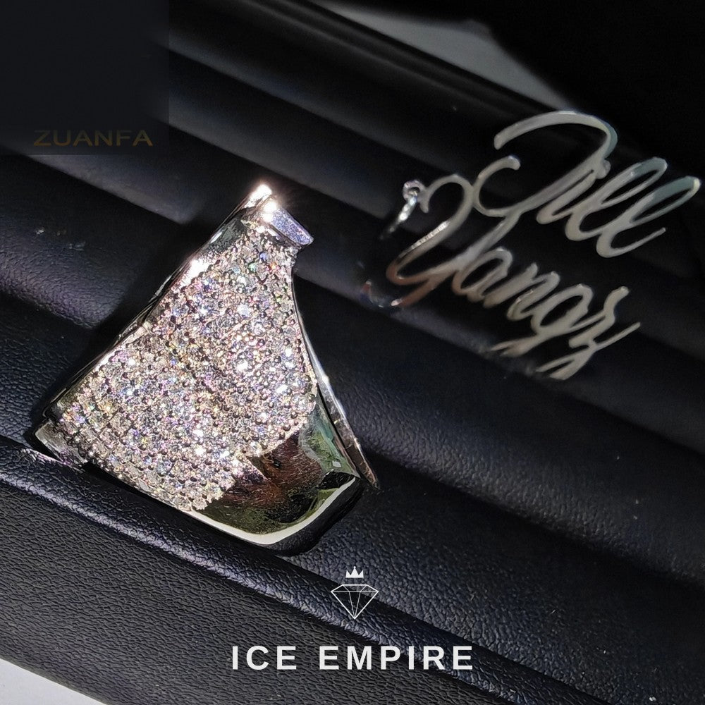 Iced Out Rose Gold Plated Moissanite Ring