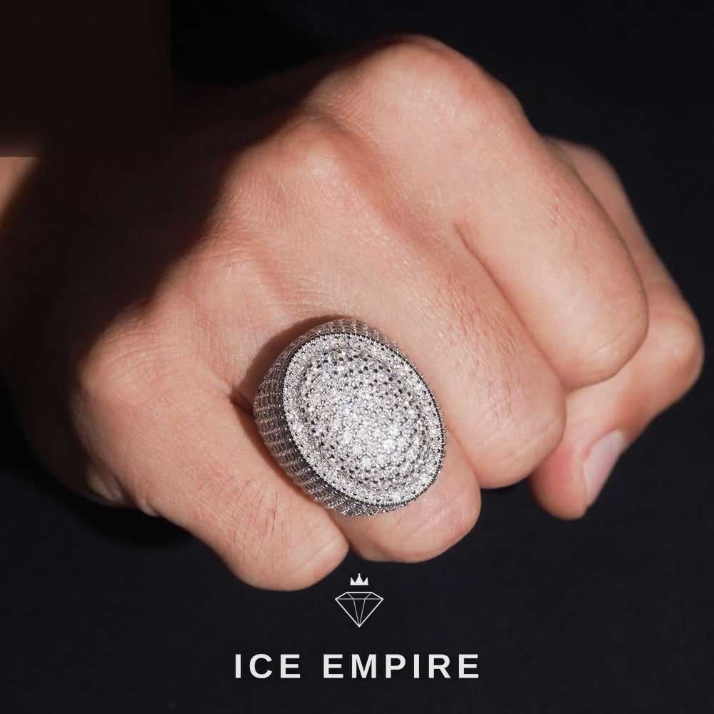 Iced Out 925 Silver Moissanite Ring
