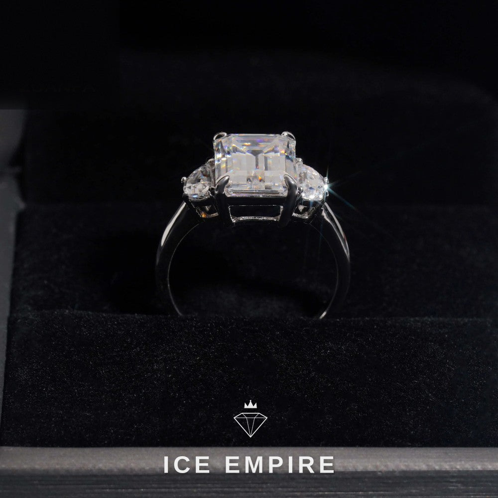Iced Out 925 Silver Moissanite Wedding Band