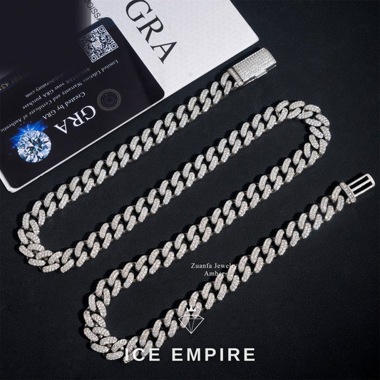 Iced Out Rose Gold Plated Moissanite Cuban Chain
