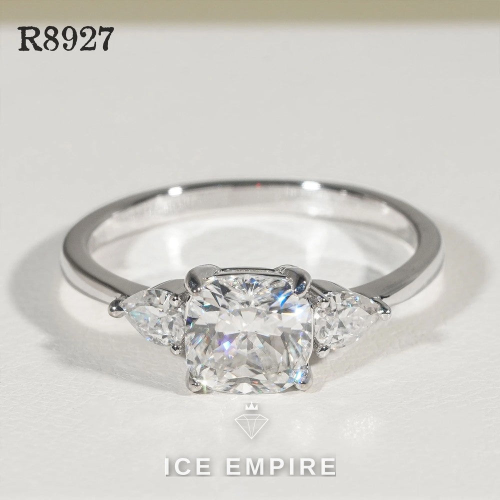 Iced Out 925 Silver Moissanite Engagement Ring
