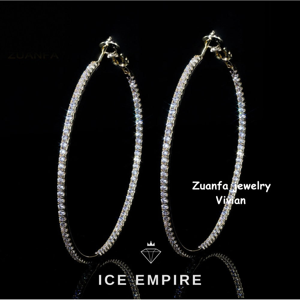 Iced Out 925 Silver Moissanite Earrings