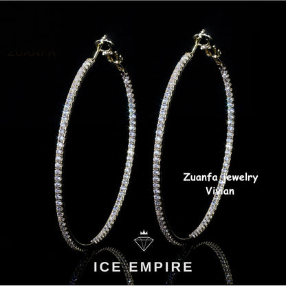 Iced Out 925 Silver Moissanite Earrings