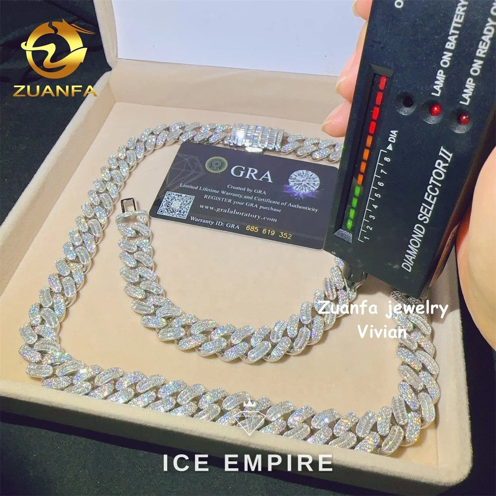 Iced Out Rose Gold Plated Moissanite Cuban Chain