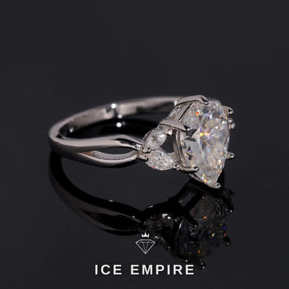 Iced Out Rose Gold Plated Moissanite Wedding Band
