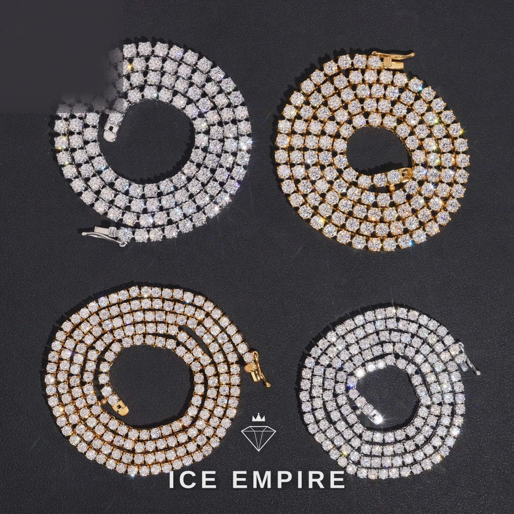 Iced Out Rose Gold Plated Moissanite Tennis Chain