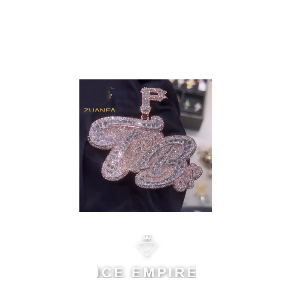 Iced Out Baguette Rose Gold Plated Cuban Chain