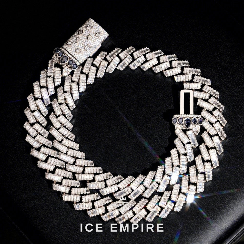 Iced Out Rose Gold Plated Moissanite Cuban Chain