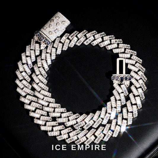 Iced Out Rose Gold Plated Moissanite Cuban Chain