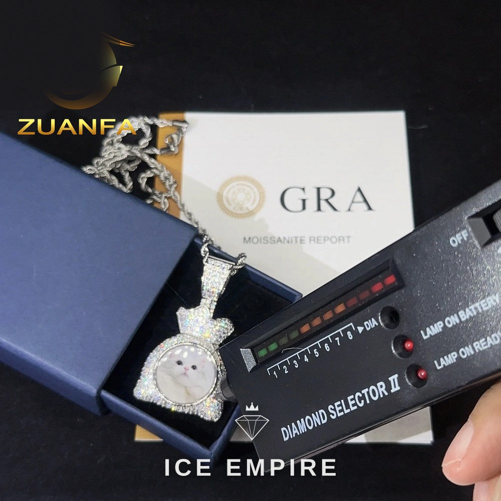 Iced Out Rose Gold Plated Moissanite Pendant