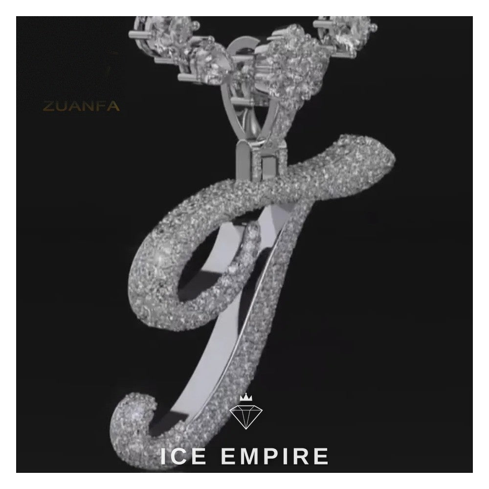 Iced Out Baguette 925 Silver Moissanite Pendant