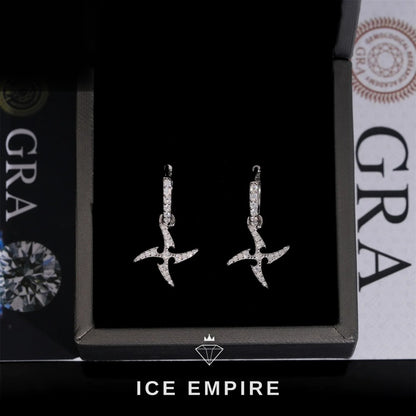 Iced Out 925 Silver Moissanite Earrings