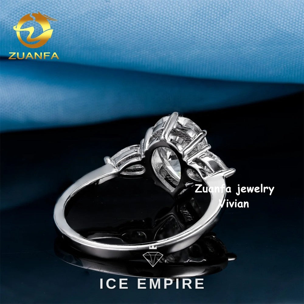 Iced Out 925 Silver Moissanite Ring