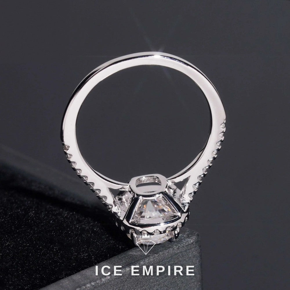 Iced Out Cluster Gold Plated Moissanite Wedding Band