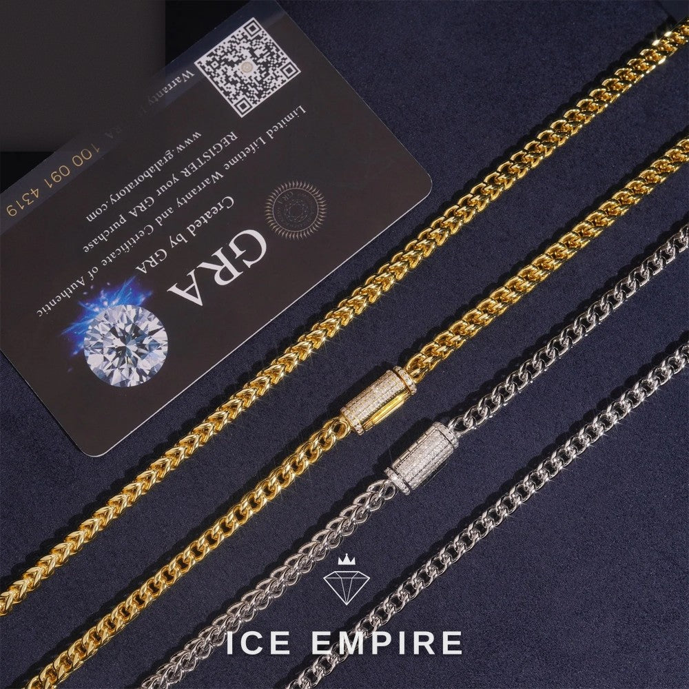 Iced Out Rose Gold Plated Moissanite Cuban Chain