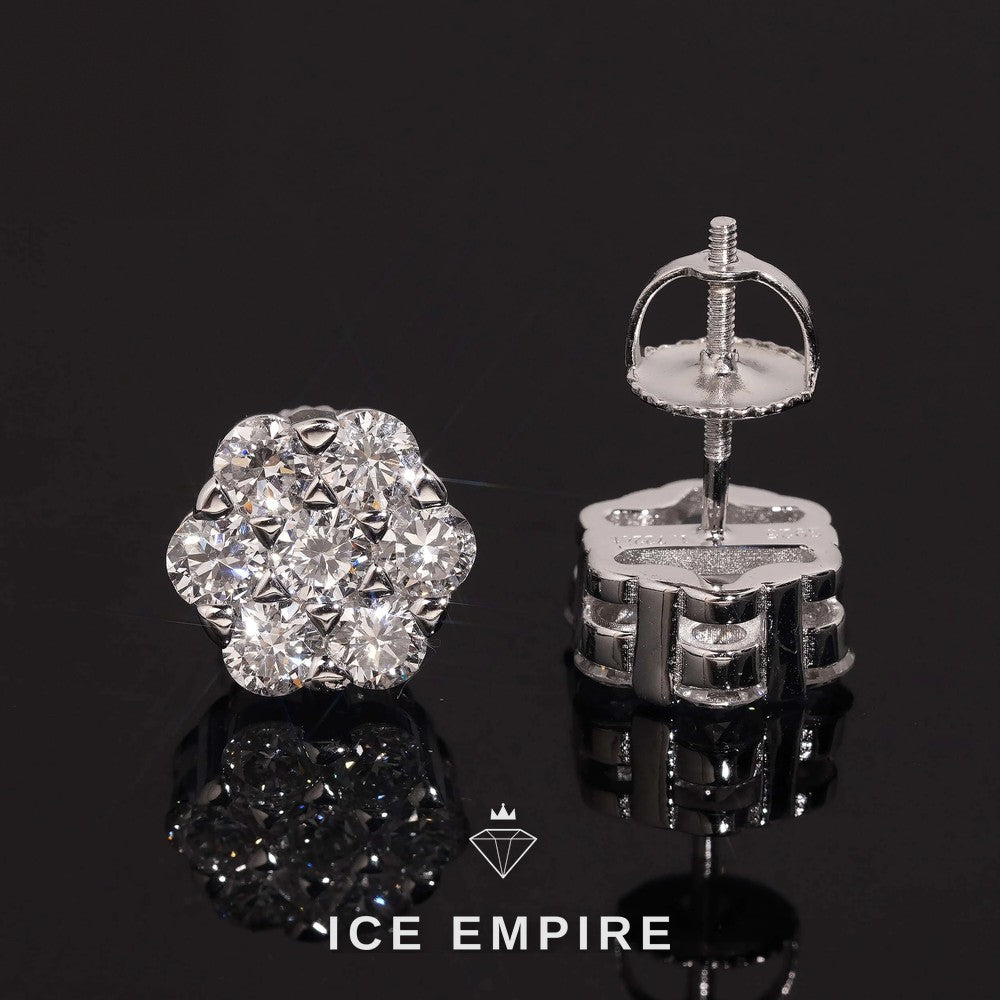 Iced Out Rose Gold Plated Lab Grown Diamond Earrings