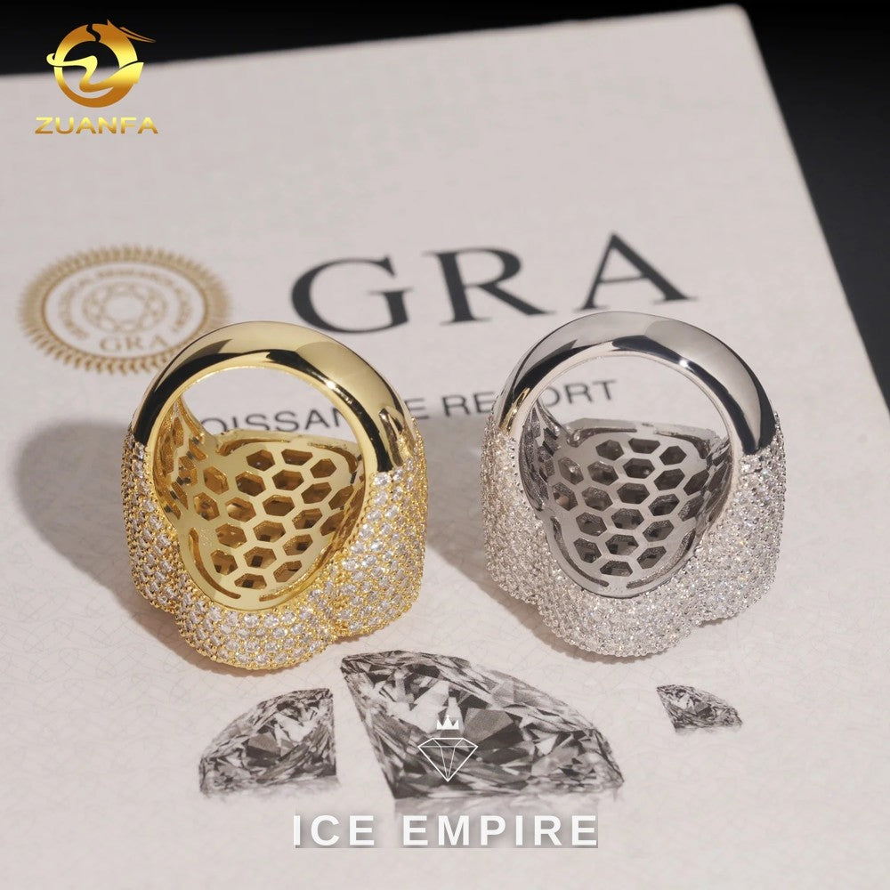 Iced Out Baguette Rose Gold Plated Moissanite Ring