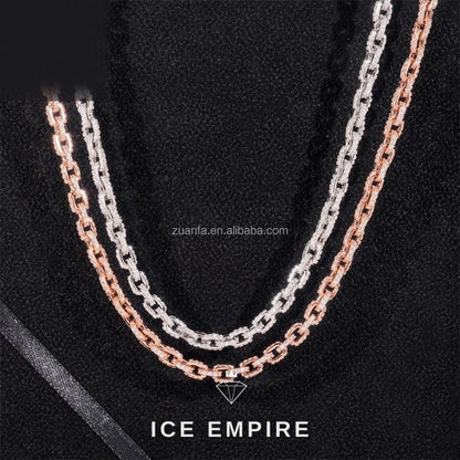 Iced Out Rose Gold Plated Moissanite Cuban Chain