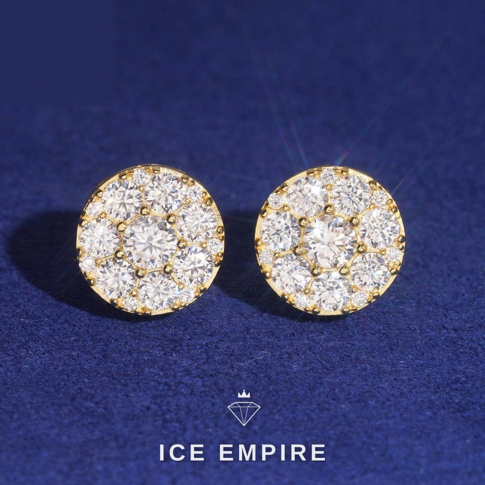 Iced Out Gold Plated Moissanite Earrings
