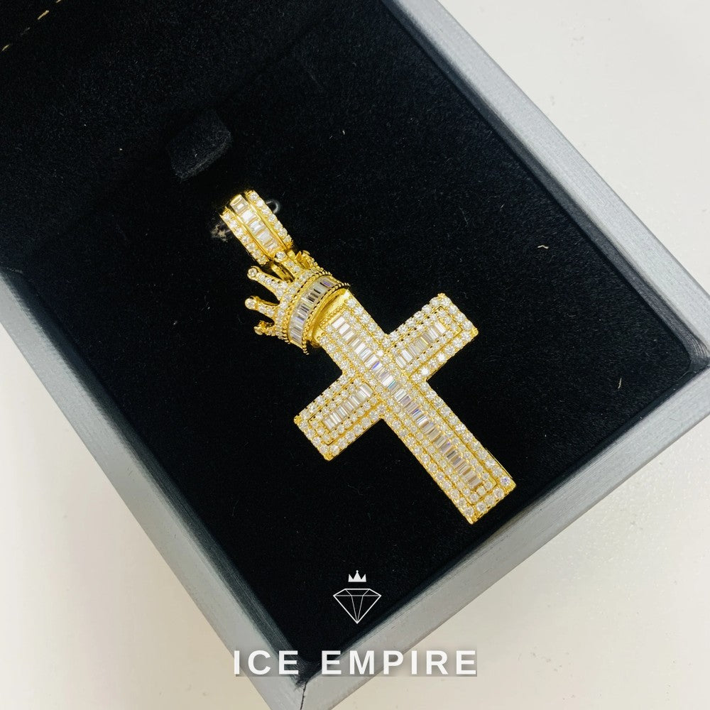 Iced Out Baguette 925 Silver Moissanite Pendant