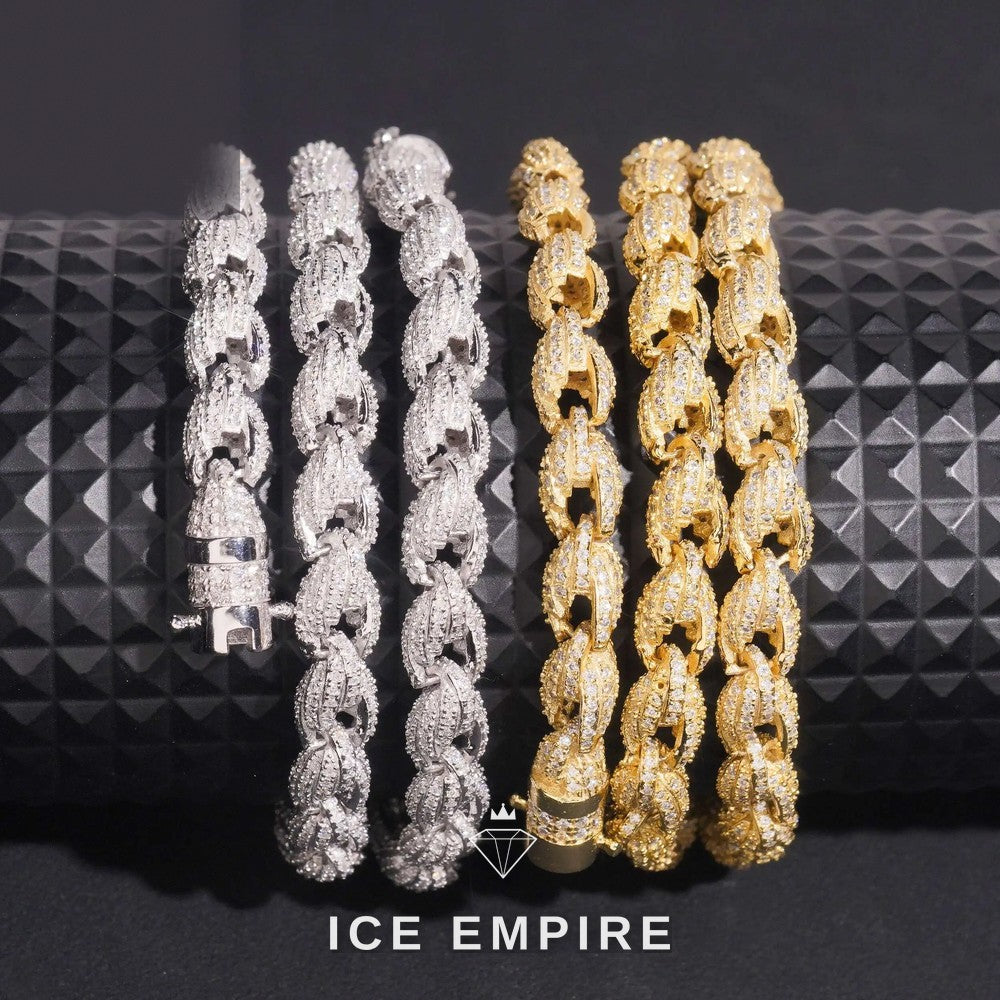 Iced Out Rose Gold Plated Moissanite Cuban Chain