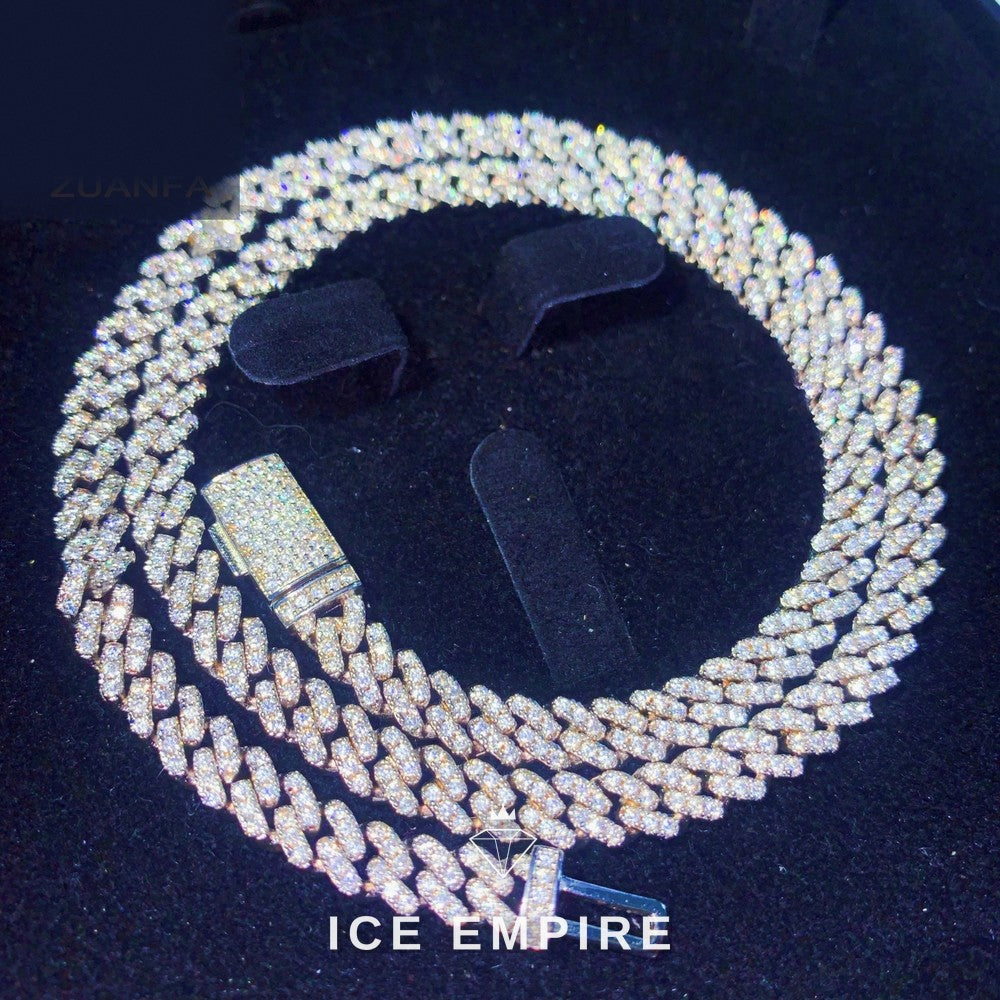 Iced Out Rose Gold Plated Moissanite Cuban Chain