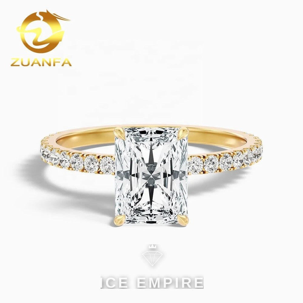 Iced Out 10K Gold Lab Grown Diamond Engagement Ring