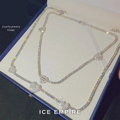 Iced Out Rose Gold Plated Moissanite Cuban Chain