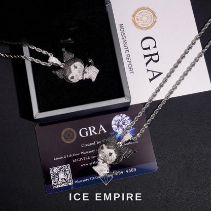 Iced Out Rose Gold Plated Moissanite Pendant