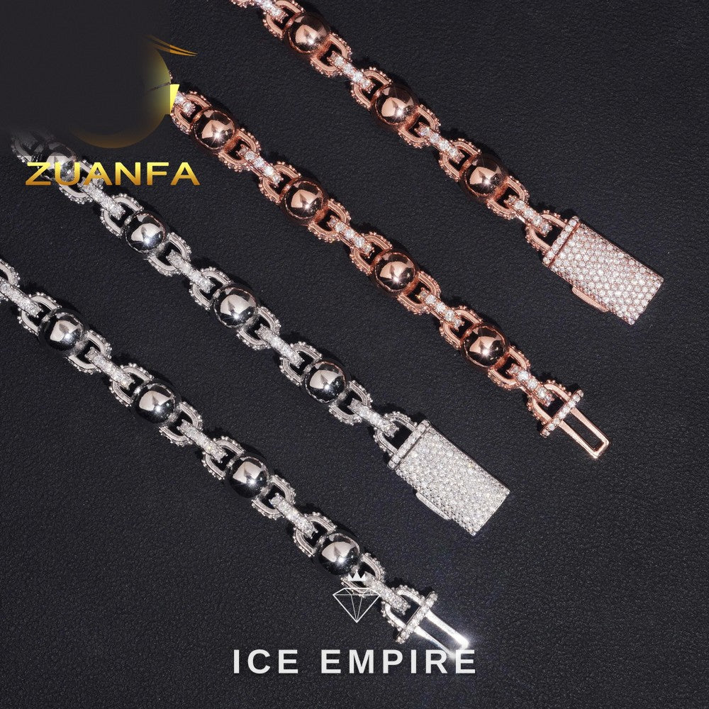 Iced Out Rose Gold Plated Moissanite Cuban Chain