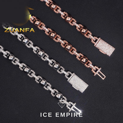 Iced Out Rose Gold Plated Moissanite Cuban Chain