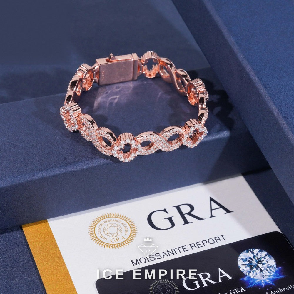 Iced Out Rose Gold Plated Moissanite Cuban Chain