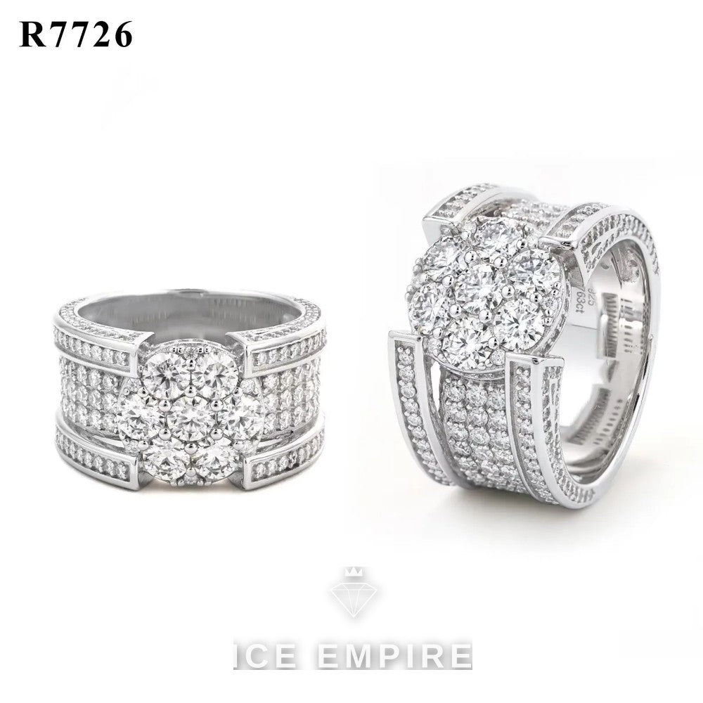 Iced Out 925 Silver Moissanite Ring