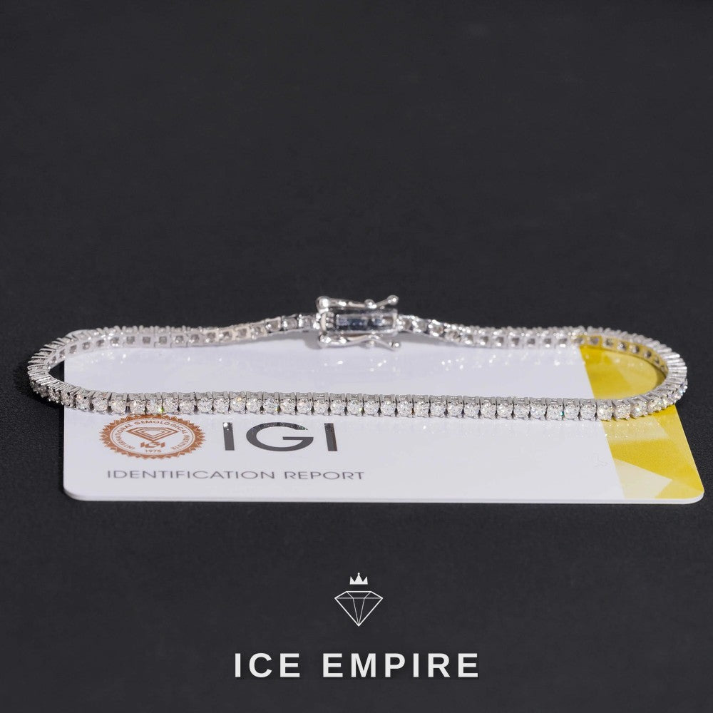 Iced Out 925 Silver Lab Grown Diamond Tennis Bracelet