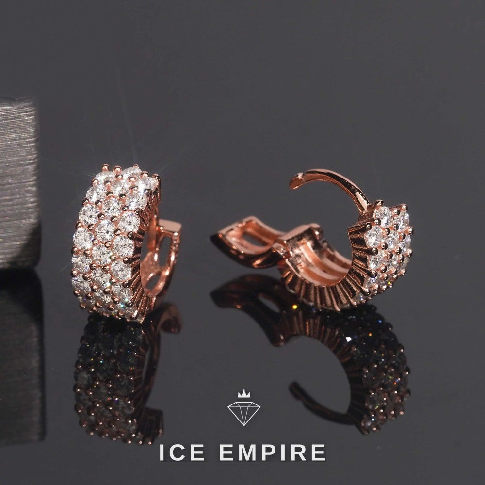 Iced Out 925 Silver Moissanite Stud Earrings