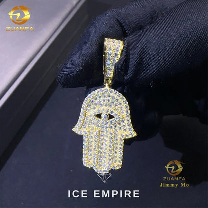 Iced Out Cross 925 Silver Moissanite Pendant