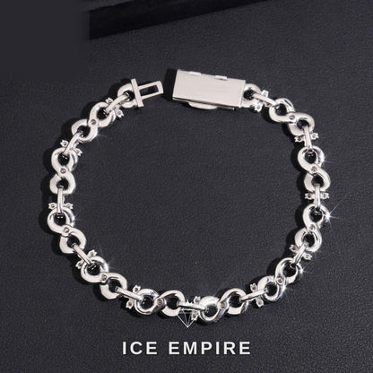 Iced Out Cross 925 Silver Moissanite Cuban Chain